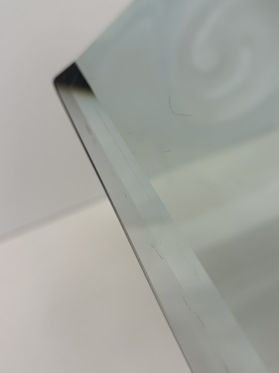 Image 1 of Italian Design Sergio Longoni Vintage Dining Table Glass Top