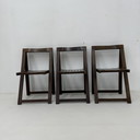 Set of 3 Aldo Jacober for Alberto Bazzani Wooden Folding Chairs, 1960s