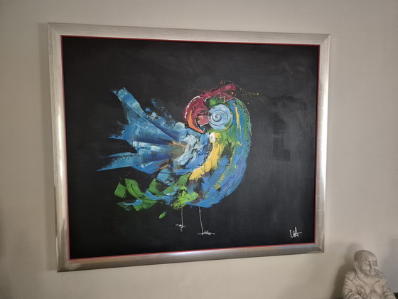Image 1 of Grande peinture colorée Oiseau par Ursula Aubri