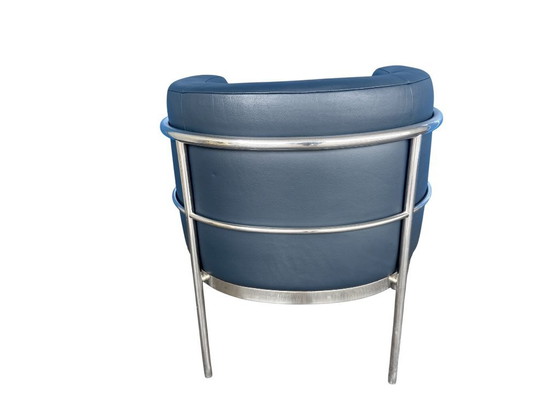 Image 1 of Zanotta Onda fauteuil in zwart leer van De Pas, D'Urbino & Lomazzi, 1985