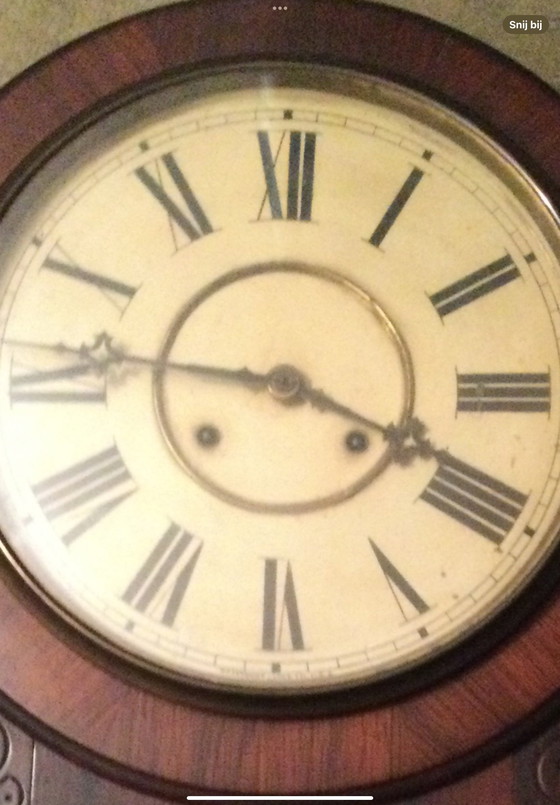 Image 1 of Antique Waterbury English Wall Clock (Numbered) Mahony