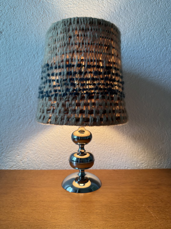 Image 1 of Small Space Age lamp in chrome and wool
