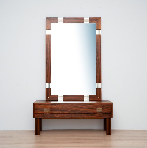 Zweedse spiegel uit het midden van de eeuw met make-upconsole – Ateljé Glas & Trä – kaptafels, Wood (photo 2 of 11)