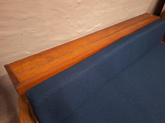 Image 1 of Sofá cama convertible danés de teca con respaldo integrado, década de 1960.