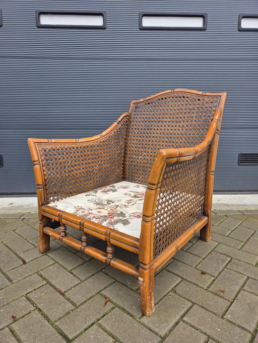 Giorgetti rattan and bamboo chair