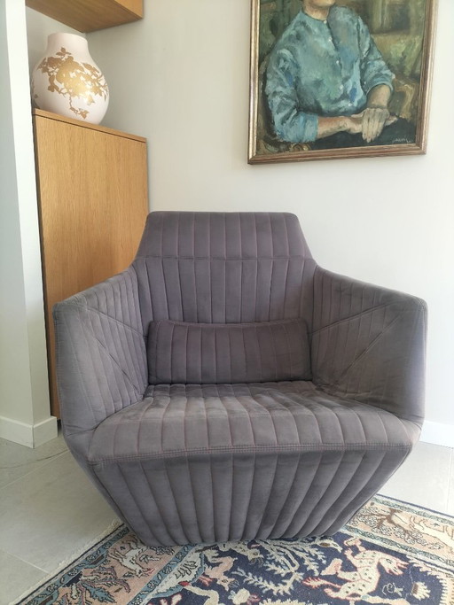 Ligne Roset Facett Armchair | Bouroullec | Anthracite/Eggplant | Cleaned – fauteuils, Textile