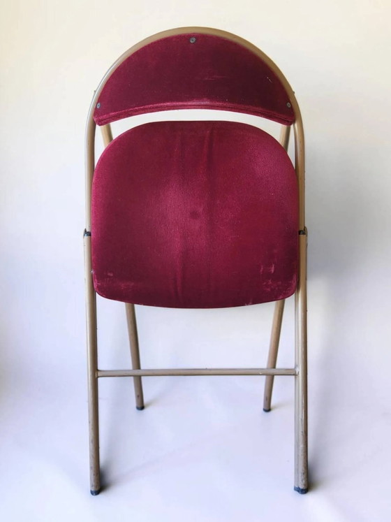 Sedia pieghevole Souvignet anni '70 – Sedie pieghevoli, Metal, Velvet, Vintage (photo 5 of 8)