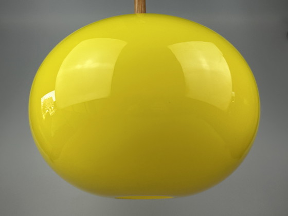 Image 1 of Lampada da soffitto in teak degli anni '60/'70 di Uno &amp; Östen Kristiansson per Luxus Sweden