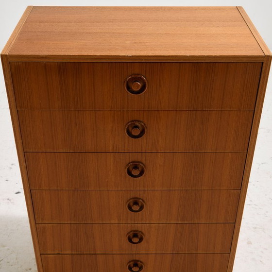 Image 1 of MK10127 Cómoda de teca con seis cajones