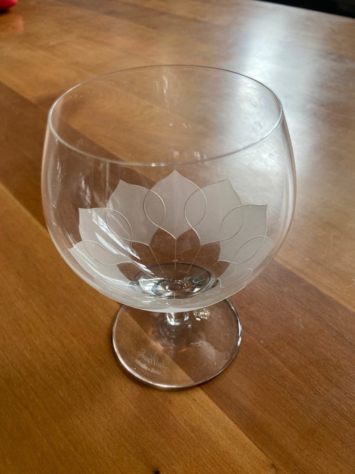 Vijf Rosenthal kristallen whisky glas glazen. Lotus design van Wiinblad – glazen karaffen, Crystal