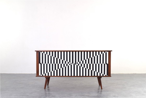 Image 1 of Mid Century Op-Art Sideboard, 1960er Jahre.