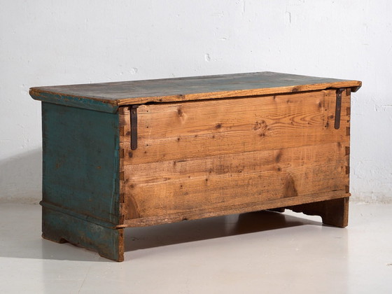 Baule antico con patina verde turchese (Anno 1935) #10 – Armadi contenitori (photo 29 of 30)