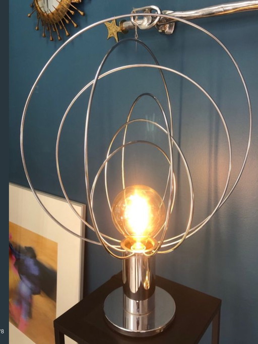 Fase Planeta/ Barnaba by Angelo Brota 1950s Spanish Lamps X 2 Original First Addition. – tafellampen, Metal (photo 2 of 5)