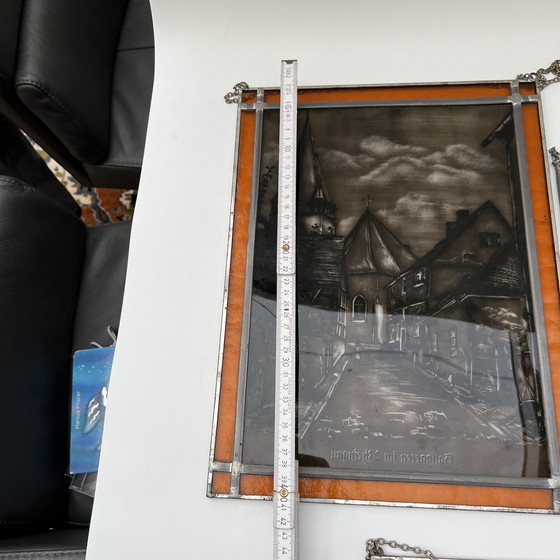 Image 1 of Konvolut dekorativer Glasbilder in Bleiverglasung – Deutschland, ca. 1955–1975