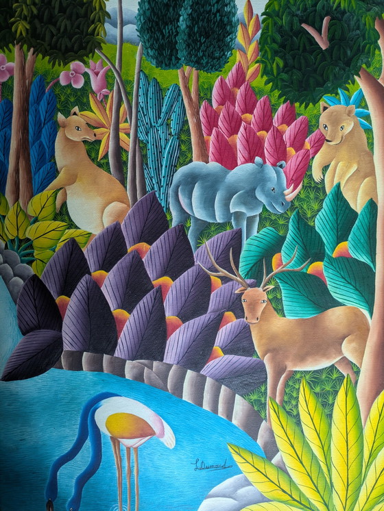 Rare painting by L. Dumond, Douanier Rousseau – Paintings & Drawings, Metal, Canvas (photo 8 of 15)