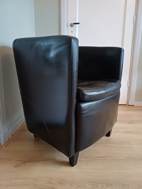 Image 1 of Poltrona Machalke in pelle nera di Crack