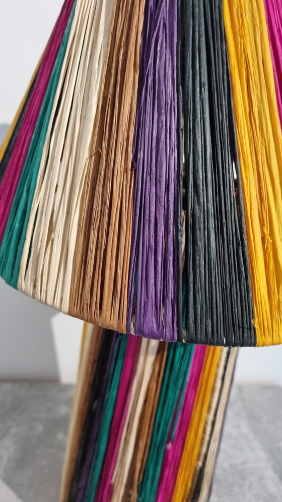 Image 1 of Raffia tafellamp handgemaakt in Marokko 