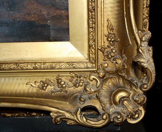 Image 1 of Pintura al óleo de Joseph Paul Pettitt y George Young "Recolectores de mejillones en la costa sur" mate