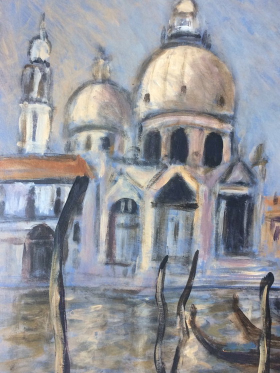 Image 1 of Painting by Henry Saint-Clair (1899-1990) "Church of Salvation in Venice"