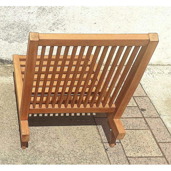 Image 1 of Pair of vintage solid teak armchairs with cushions, 1960