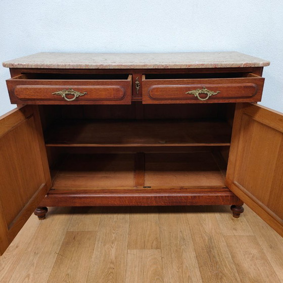 Image 1 of Comò antico d'epoca, cassettiera, mobili da bagno con piano in marmo.