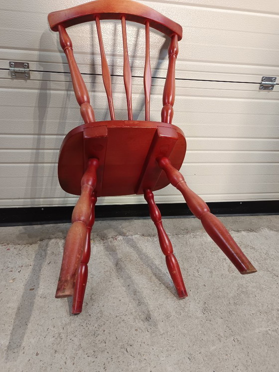 Image 1 of Set of 6 Vintage red chairs