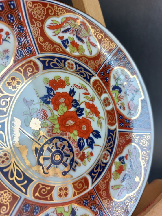 Image 1 of Vintage Hand-Painted Imari Wall Plates with Floral & Bird Motifs - Set of 2
