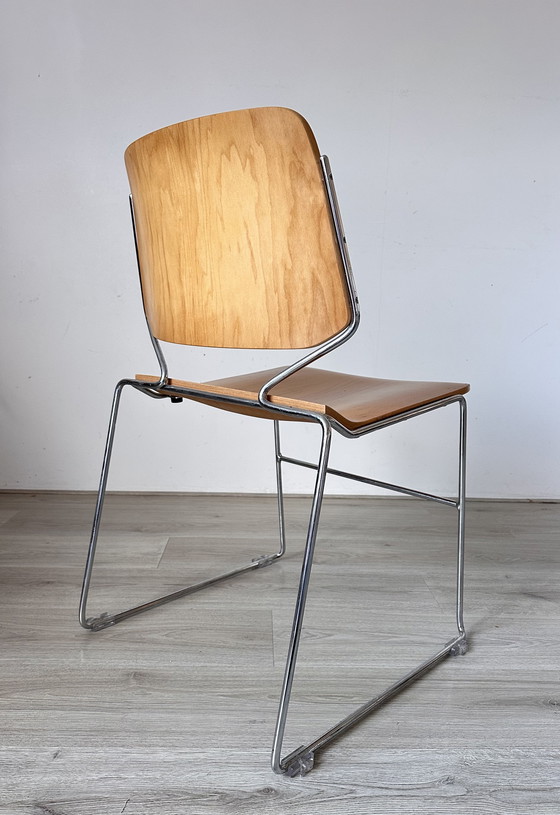 Image 1 of 6x Matrix Krueger houten design stoelen