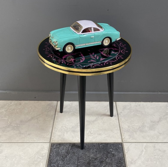 Kleine ronde glazen plantentafel uit de jaren 60 – Glass, Metal (photo 3 of 12)