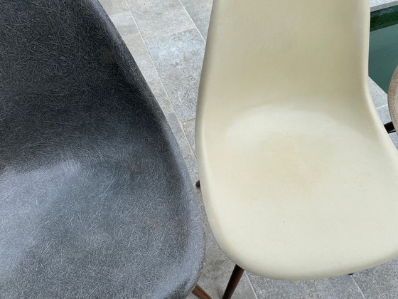 Image 1 of Set of 4 Eames Herman Miller Vintage DSW Fiber Walnut Chairs