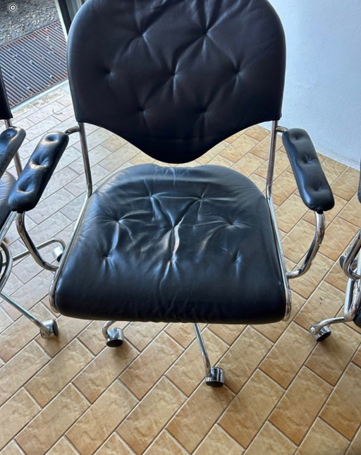 4 chaises Jacobsen – Arne Jacobsen, bureaustoelen, Leather (photo 2 of 5)