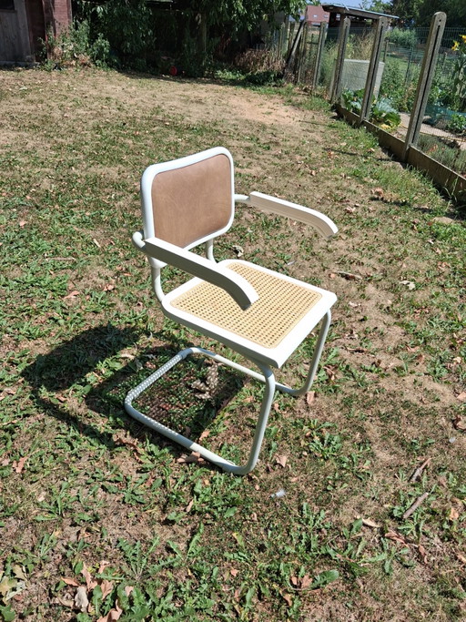 Bürostuhl mit Armlehnen und Rattansitz – bureaustoelen, Metal