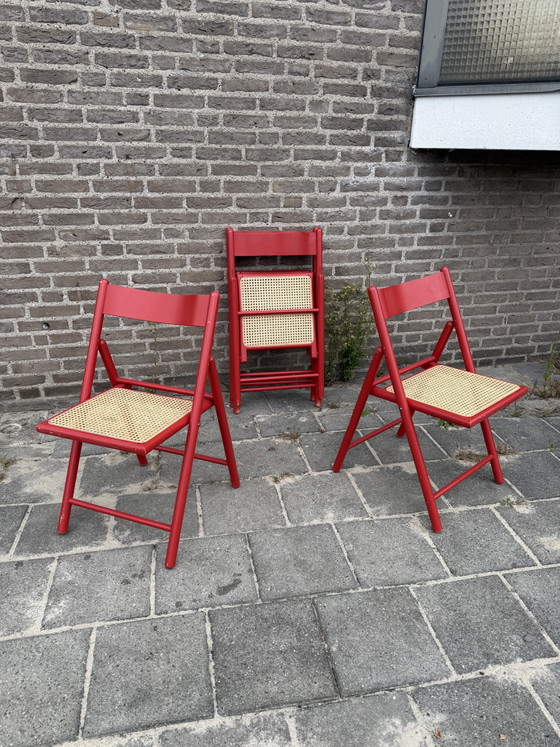 4x sedia pieghevole vintage in webbing anni ‘70 – Sedie pieghevoli, Legno, Vimini (photo 7 of 7)
