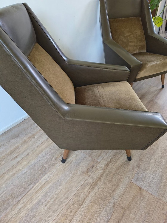 Set di 2 Poltrone Vintage Mid-Century (Verde Oliva) – Skai (photo 5 of 12)