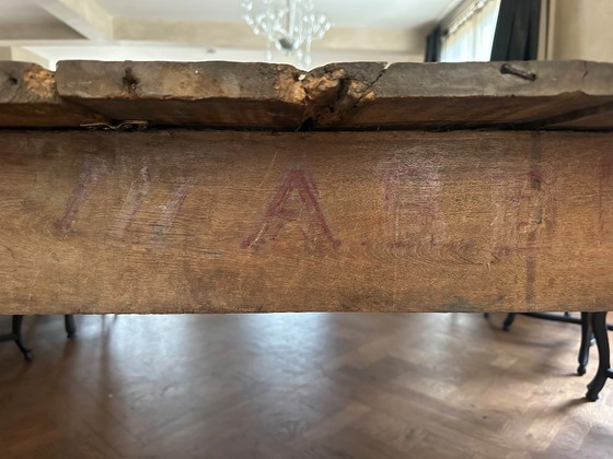 Mesa de monasterio de finales del siglo XIX, longitud 4.70m., Mesas de comedor, Madera, Marrón, Rustic (foto 3 de 6)