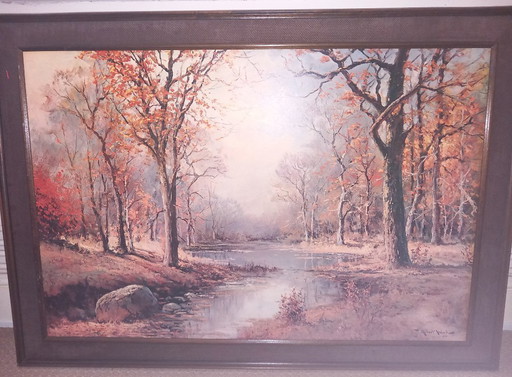 Ingelijste decoratieve kunstdruk Oktoberochtend van Robert Wood