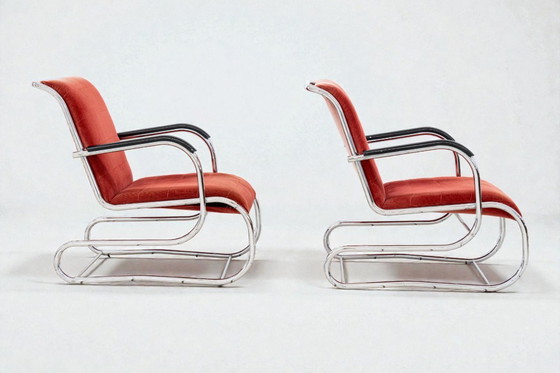 Image 1 of Coppia di poltrone n. 55 di Paul Schuitema, originali olandesi