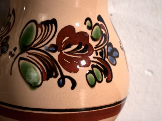 Pair of Vintage Glazed Ceramic Vases, Central Europe, circa 1950 #2, Red (photo 4 of 11)