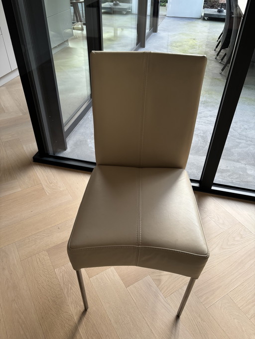 4 sedie da pranzo in pelle marrone di design Framati