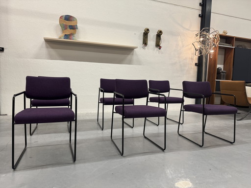 Chaise de salle à manger Harvink Duck 6 en tissu violet