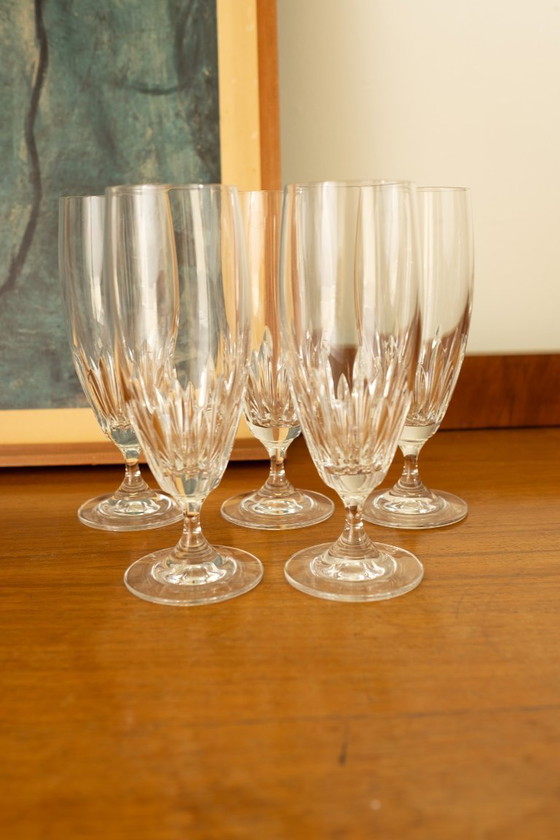 Image 1 of Vintage champagne glasses crystal glass, set of 5
