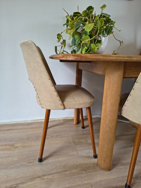 Set (4) Sedie da pranzo anni '60 / Design Chairs - Beige – Skai (photo 2 of 9)