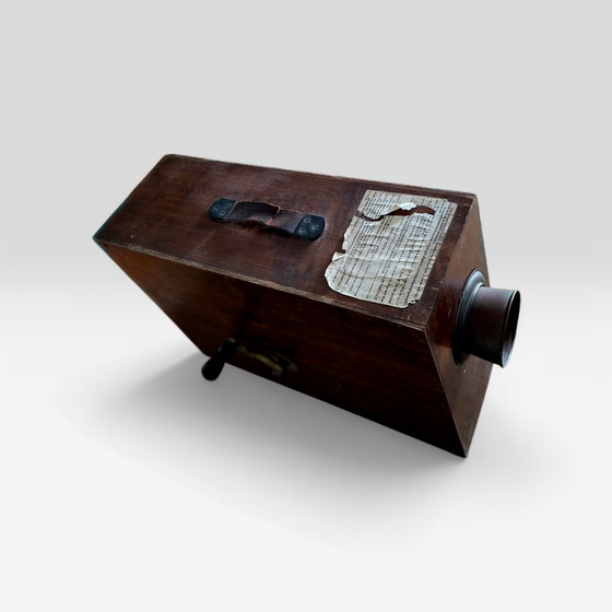 Image 1 of Antique hand-operated ship's fog horn in wooden resonance box – working – ca. 1900