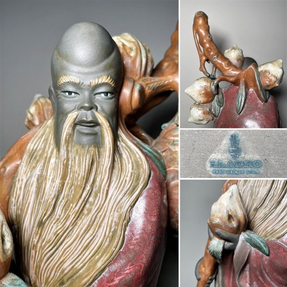 Image 1 of Lladro Chinese Wiseman Limited Edition Porcelain Figure - Vintage Shouxing Immortal God Sculpture