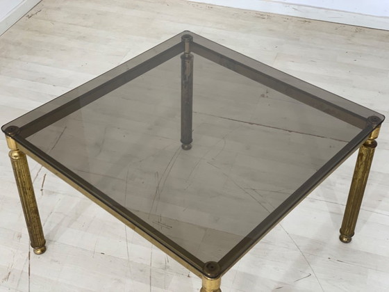 Image 1 of Tavolino da caffè in vetro vintage in ottone