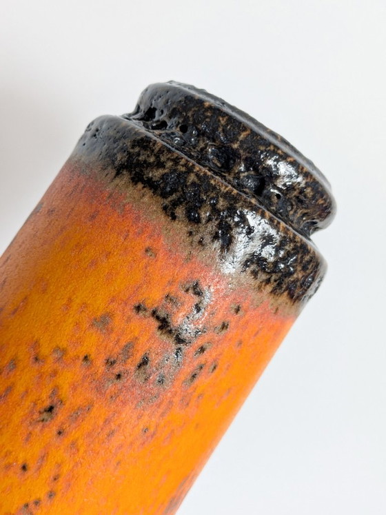 Vintage Scheurich Fat Lava Vase, Model 206 Orange & Brown West German Pottery – Scheurich W-Germany, Ceramic (photo 5 of 11)