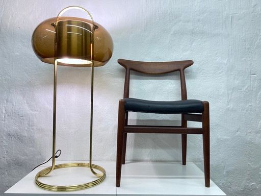 70s space age floor lamp from Temde brass plastic