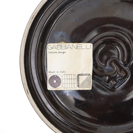 Image 1 of Six bols en céramique émaillée noire de Gabbianelli, années 1970