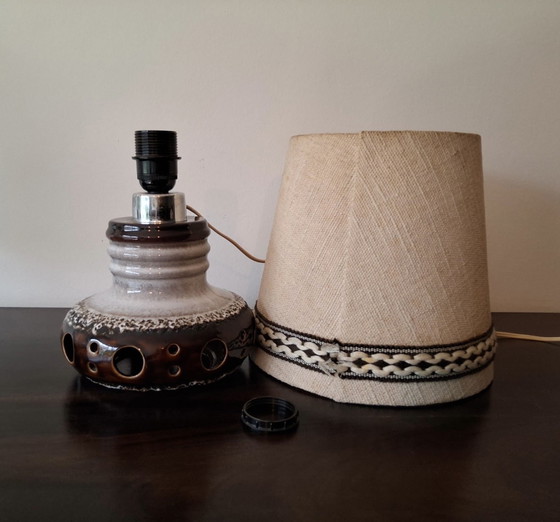 Image 1 of Herda Fat lava keramische tafellamp met originele kap 