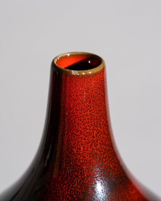 Image 1 of Vase monumental en céramique émaillée rouge Ernestine Cannon pour Ernestine Salerno, Italie
